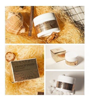 Crème bave d'Escargot au Collagène - Crème visage anti-âge anti-rides anti-vieillissement (25g)