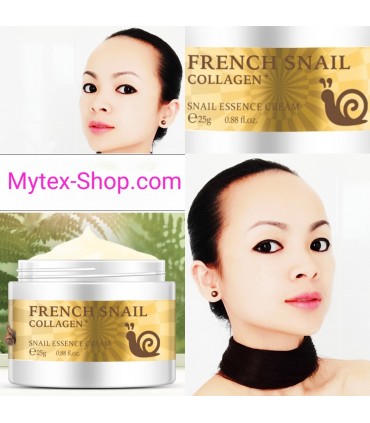 Crème bave d'Escargot au Collagène - Crème visage anti-âge anti-rides anti-vieillissement (25g)