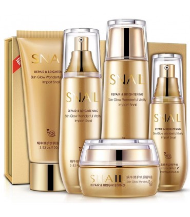 Coffret Bave d'Escargot - Grande coffret de beauté anti-âge anti-rides anti-vieillissement (5 pièces)