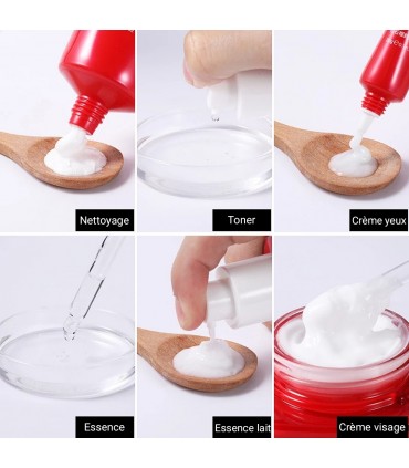 Coffret Grenade Rouge - Grande coffret de beauté anti-âge anti-rides anti-vieillissement (6 pièces)