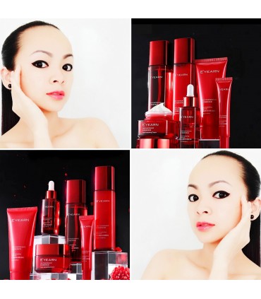 Coffret Grenade Rouge - Grande coffret de beauté anti-âge anti-rides anti-vieillissement (6 pièces)