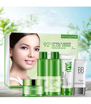 Coffret Aloe Véra - Grande coffret de beauté anti-âge anti-rides anti-vieillissement (5 pièces)