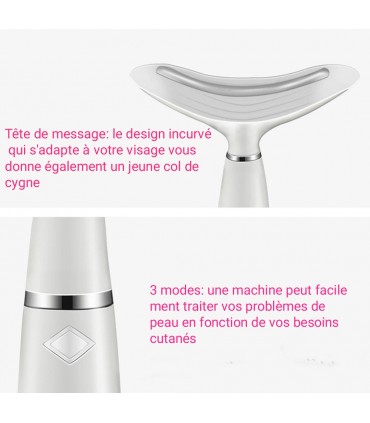 Appareil anti-rides LED 3D 3 couleurs pour le visage et le cou