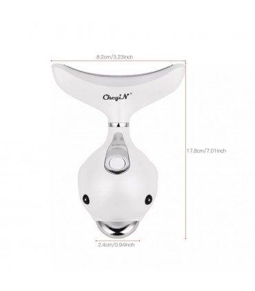 Appareil anti-rides LED 3D Dauphin en 3 couleurs de lumières massages pour le visage et le cou