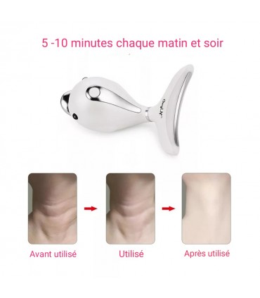 Appareil anti-rides LED 3D Dauphin en 3 couleurs de lumières massages pour le visage et le cou
