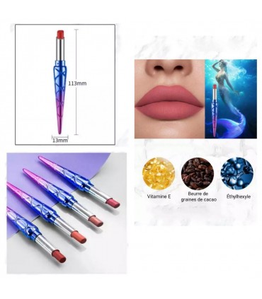 Rouge à lèvres Sirène - Rouge à lèvres  mat durable imperméable (3g)