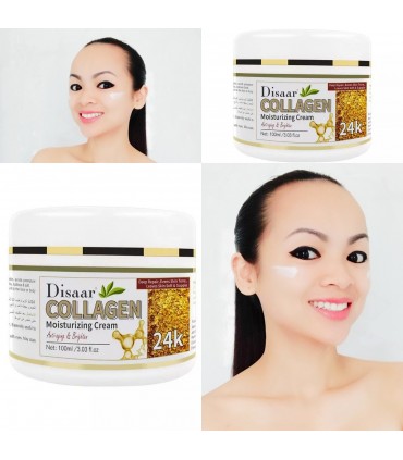 Crème Collagène & Or 24K - Crème visage anti-âge anti-rides rajeunissement (100g)