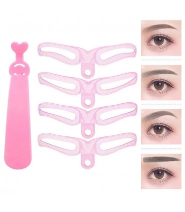 Pochoir des sourcils réutilisable en 4 modèles de sourcils