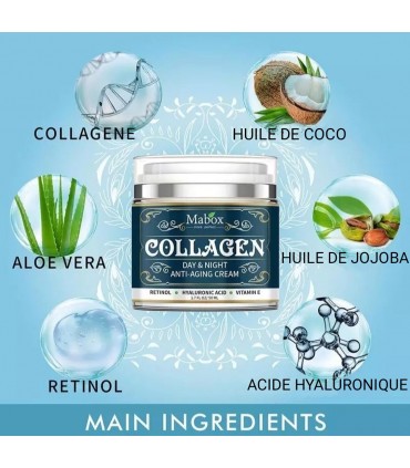 Crème Collagène Marin - Crème visage anti-âge anti-rides rajeunissement (50g)