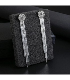 Boucle d'oreille à chaîne longue argenté 9cm (1 paire)