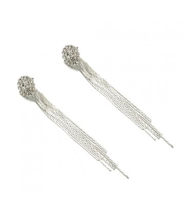 Boucle d'oreille à chaîne longue argenté 9cm (1 paire)