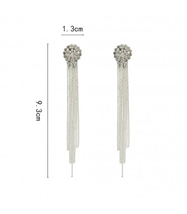 Boucle d'oreille à chaîne longue argenté 9cm (1 paire)