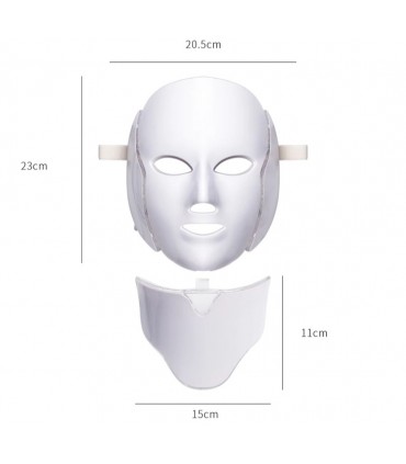 Masque Luminothérapie LED 3D en 7 couleurs de lumières soins du visage et le cou