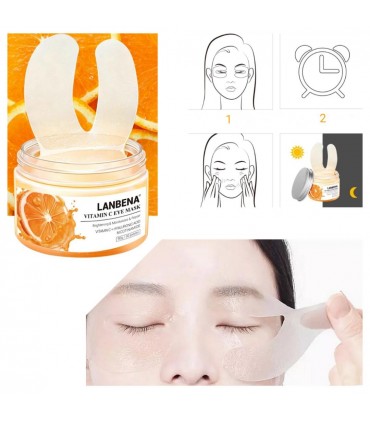 Masque yeux Vitamine C - Masque patch yeux -Masque hydratant naturel - Masque en tissu ( 50 pièces )