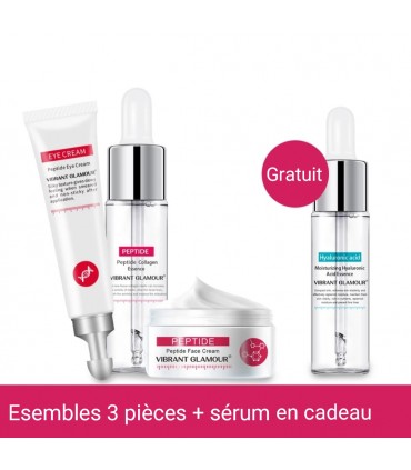 Routine soin visage Peptide Collagène - Ensemble soin visage éclaircissante anti-tâches anti-rides (4 pièces)