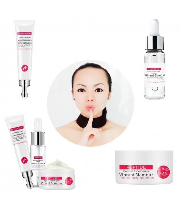 Routine soin visage Peptide Collagène - Ensemble soin visage anti-âge anti-rides anti-vieillissement (4 pièces)