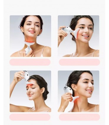 Appareil anti-rides LED 3D Dauphin en 3 couleurs de lumières massages pour le visage et le cou