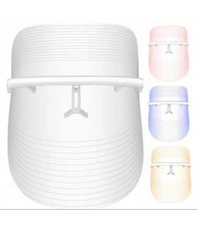Masque de beauté luminothérapie LED 3D en 3 couleurs de lumières soin du visage anti-âge anti-rides