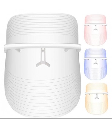 Masque de beauté luminothérapie LED 3D en 3 couleurs de lumières soin du visage anti-âge anti-rides