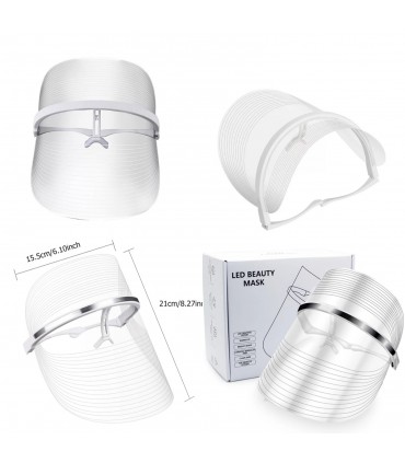 Masque de beauté luminothérapie LED 3D en 3 couleurs de lumières soin du visage anti-âge anti-rides