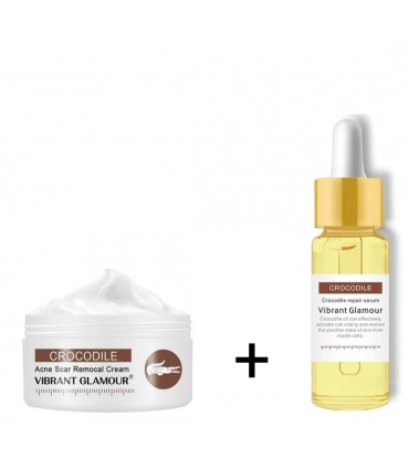 Routine soins visage Peptide Crocodile - Ensemble soin visage anti-acné anti-âge anti-rides (2 pièces)