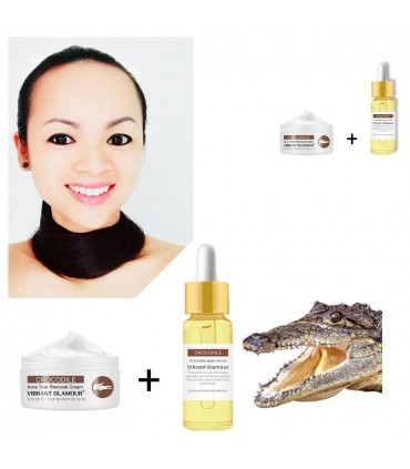 Routine soins visage Peptide Crocodile - Ensemble soin visage anti-acné anti-âge anti-rides (2 pièces)