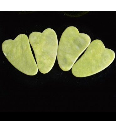 Plaque de massage pierre de Jade Gua-Sha naturelle - Masseur à rouleau de Pierre Jade Gua-Sha double têtes