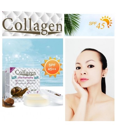 Crème Collagène SPF 45+ Bave d'Escargots éclaircissant blanchiment hydratant - Crème visage ( 30ml )