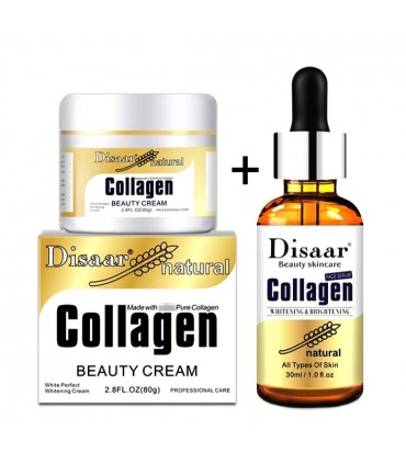 Routine soins visage Collagène  - Ensemble soin visage éclaircissant anti-rides rajeunit de peau (2 pièces)