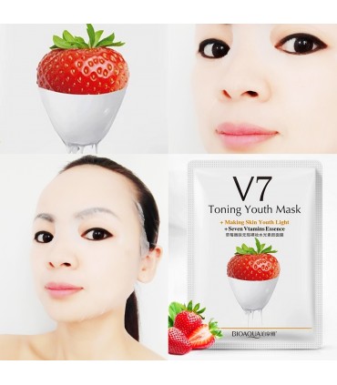 Masque Fraise - Masque hydratant naturel - Masque en tissu 30g