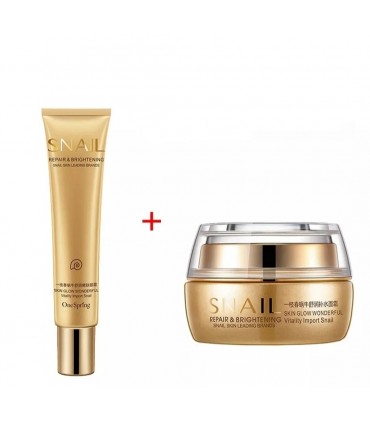 Routine soins visage Bave Escargot  - Ensemble soin visage éclaircissant raffermissant hydratant (2 pièces)