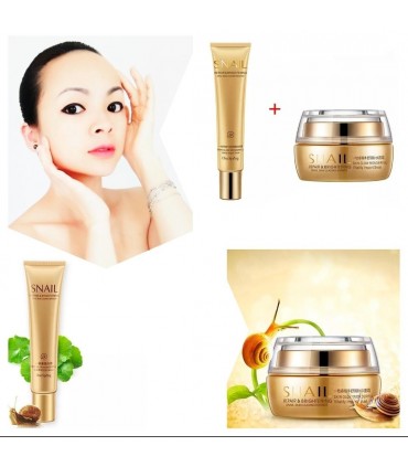 Routine soins visage Bave Escargot  - Ensemble soin visage éclaircissant raffermissant hydratant (2 pièces)