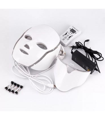 Masque Luminothérapie LED 3D en 7 couleurs de lumières soins du visage et le cou