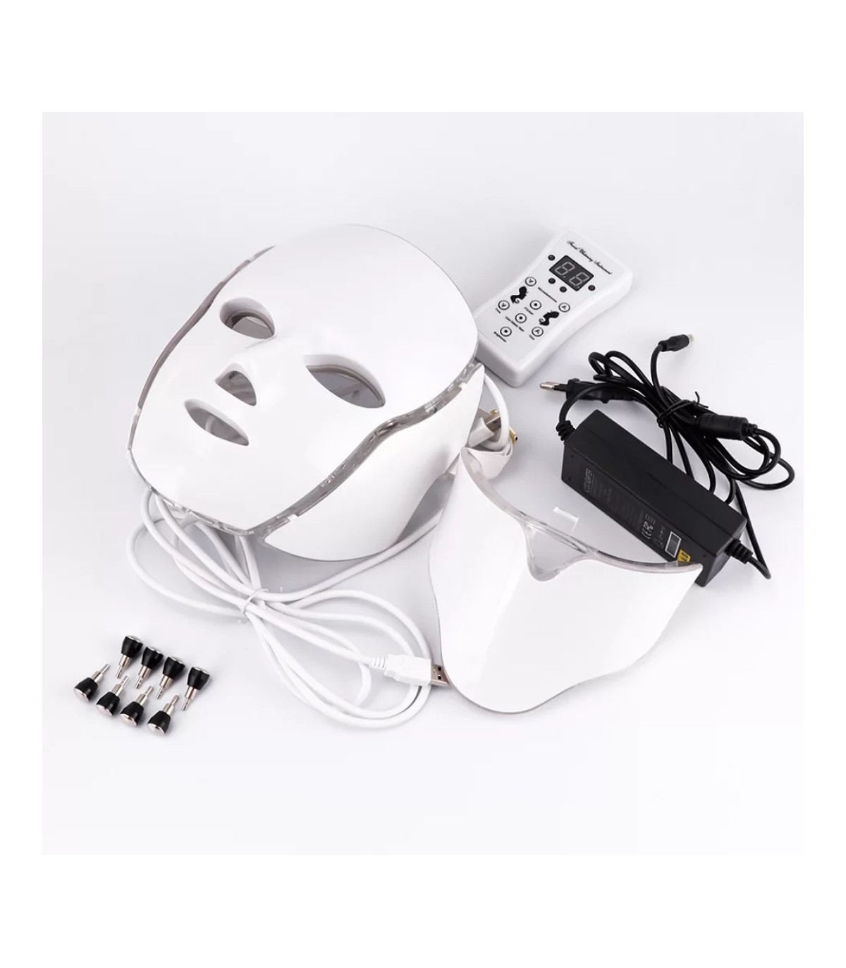 Masque lumineux DEL à 7 couleurs avec câble de recharge USB