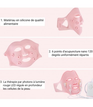 Masque massant vibration 3D en silicone - Masque massage électrique