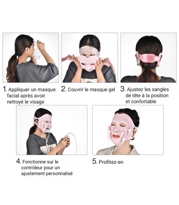 Masque massant vibration 3D en silicone - Masque massage électrique