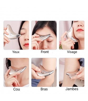 Appareil anti-rides LED 3D en 2 couleurs de lumières massages pour le visage et le cou