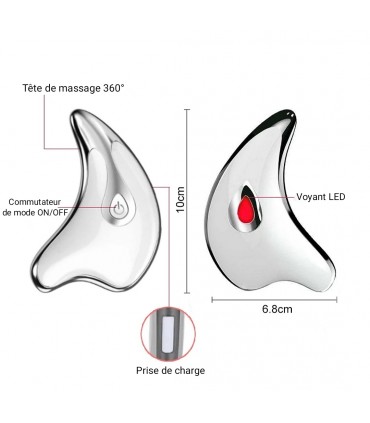 Appareil anti-rides LED 3D en 2 couleurs de lumières massages pour le visage et le cou