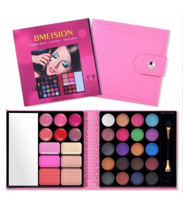 Palette d'ombres à paupières et lèvres de 32 couleurs abec miroir
