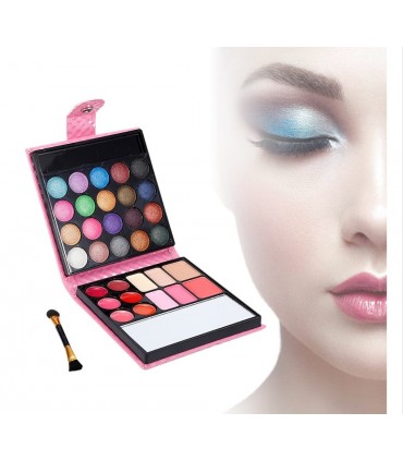 Palette d'ombres à paupières et lèvres de 32 couleurs abec miroir
