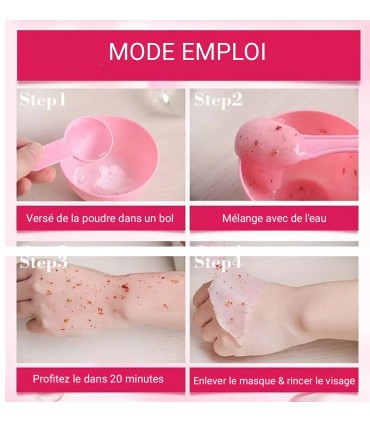 Masque en poudre Rose - Masque visage à la poudre - Masque de la poudre 15g
