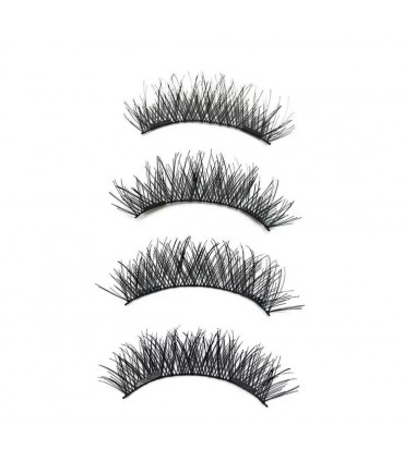 Faux cils magnétiques 3D réutilisable 1 paire ( 4 pièces )