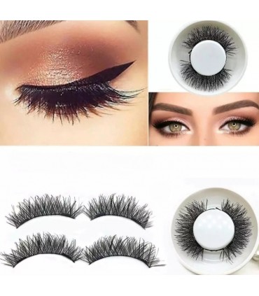 Faux cils magnétiques 3D réutilisable 1 paire ( 4 pièces )