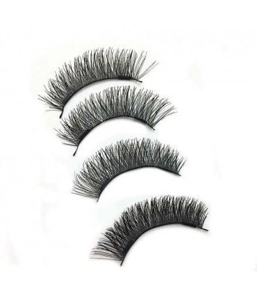 Faux cils magnétiques 3D réutilisable 1 paire ( 4 pièces )