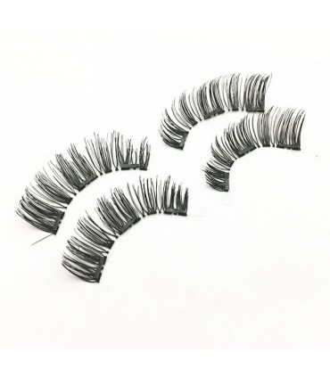 Faux cils magnétiques 3D réutilisable 1 paire ( 4 pièces )