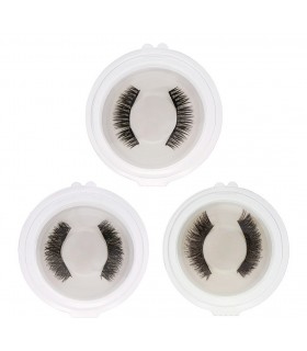Lot de 3 paires faux cils magnétiques 3D réutilisables différents ( 12 pièces )