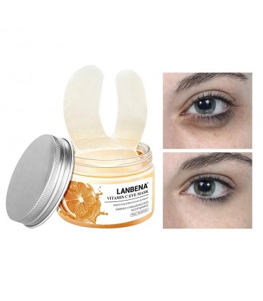 Masque yeux Vitamine C - Masque patch yeux -Masque hydratant naturel - Masque en tissu ( 50 pièces )