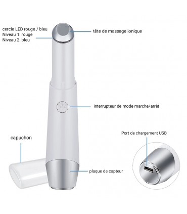 Stylo de massage LED 3D anti-cernes anti-rides les ridules