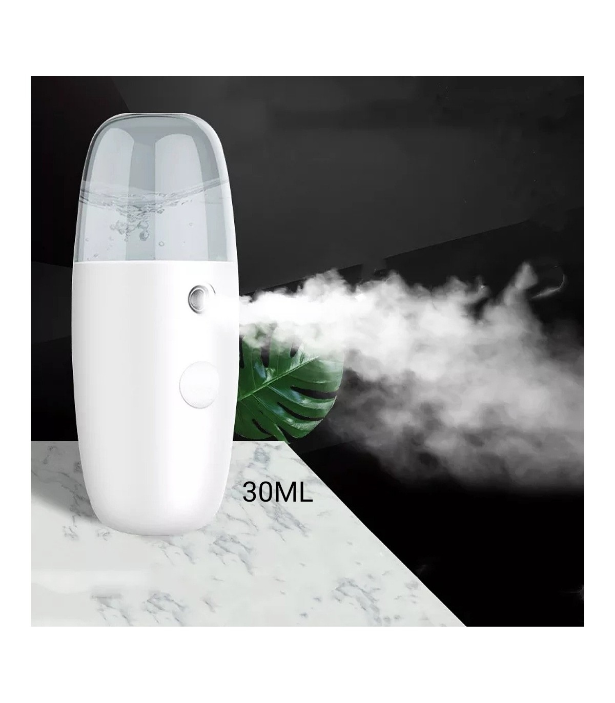 Ventilateur Brumisateur Portable Rechargeable USB - Écran LED, Pliable, Pour Visage, Voyage, Bureau (blanc, Rose, Noir)