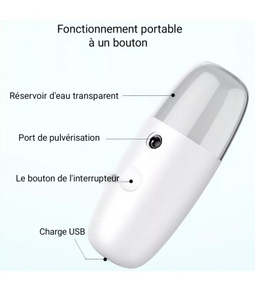 Mini vapeur hydratant, brumisateur portable 30ml